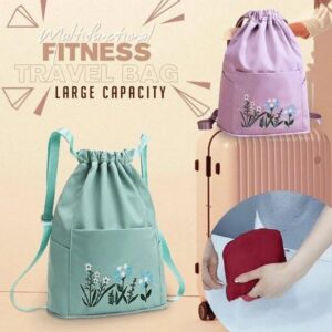 Stylish Ladies Floral Embroidery Drawstring Backpack