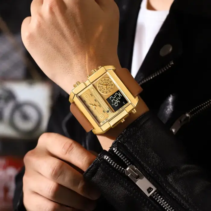POEDAGAR Luxury Multifunction Rectangle Men's Watch - Image 3
