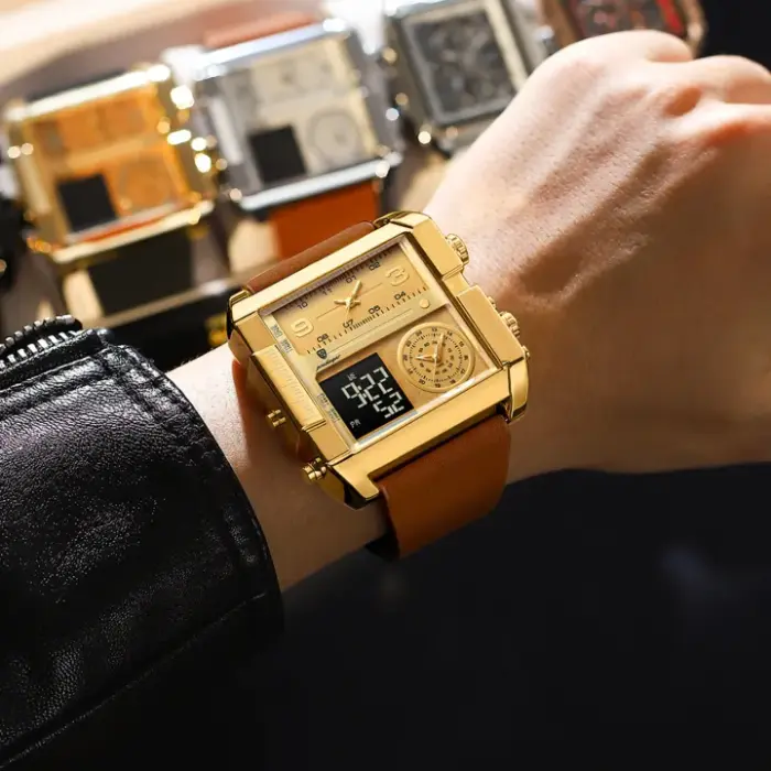POEDAGAR Luxury Multifunction Rectangle Men's Watch - Image 4