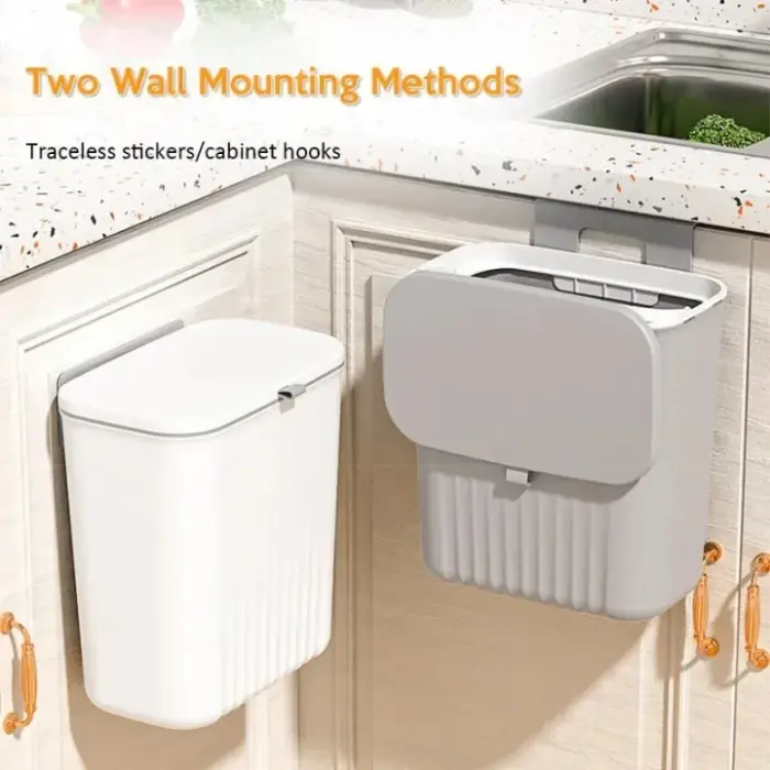 Premium Quality Wall Mounted Hanging Trash Bin - Image 3