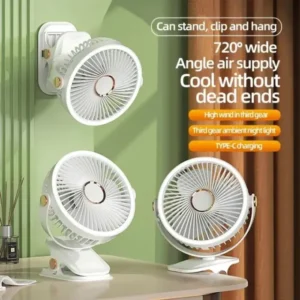 Multi-function Rechargeable Clip-on Camping Fan