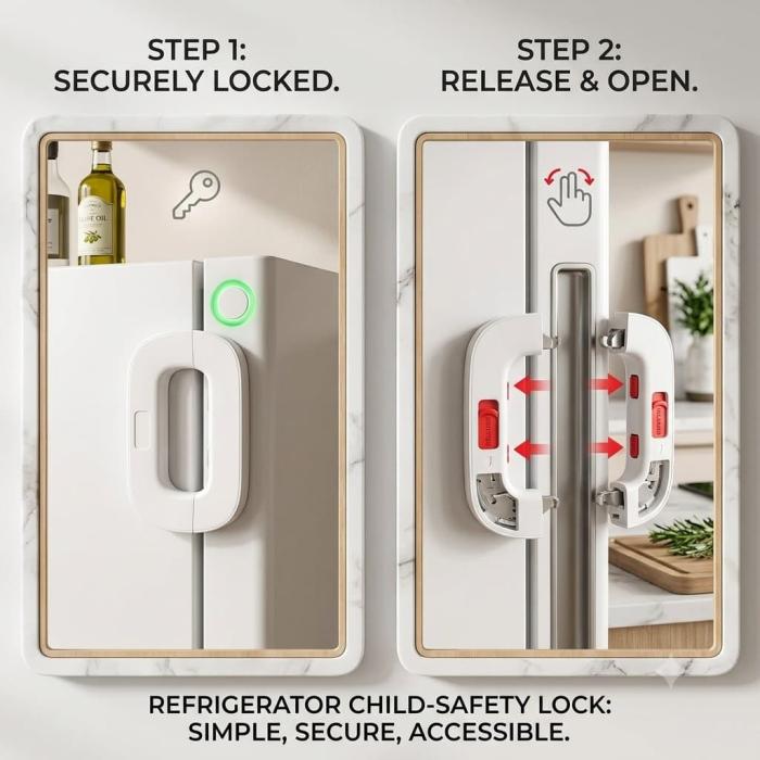 Multi-function Infant Refrigerator & Cabinet Safety Lock for Baby Protection - Image 6
