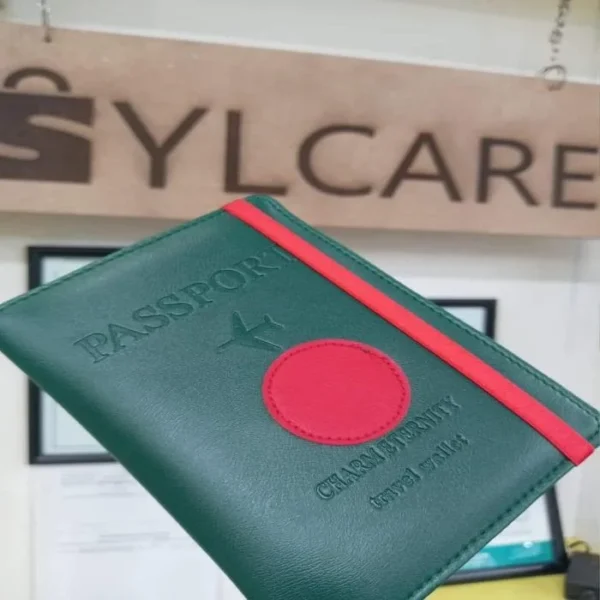 00c35acd-5136-4764-a218-9a14c9981639.webp Bangla Flag PU Leather Passport Cover & Travel Wallet