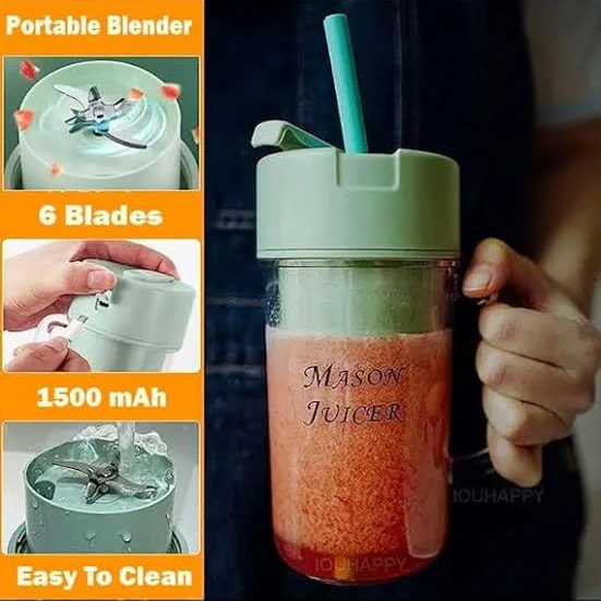 2-in-1 Mini Portable USB Rechargeable Crusher Juicer