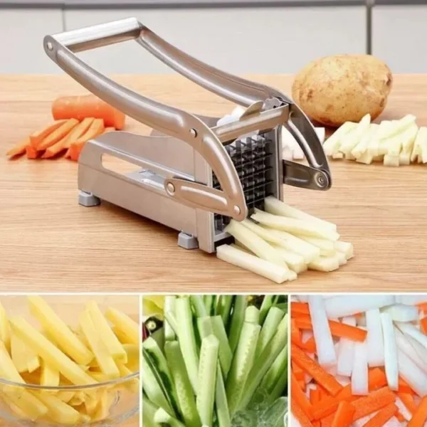 Stainless Steel 2-Blade French Fry Cutter & Vegetable Slicer potato chipper