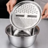 3-in-1 Stainless Steel Vegetable Cutter & Drainer