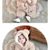 Cute Teddy Bear Fleece Hooded Baby Romper Snowsuit