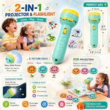 Kids Projection Flashlight Torch Toy with Slides