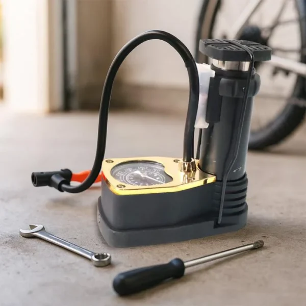 Portable Foldable Foot Air Pump with Pressure Gauge