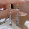 Sparkling Crystal Rhinestone Long Drop Earrings