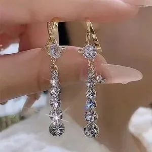 Sparkling Crystal Rhinestone Long Drop Earrings