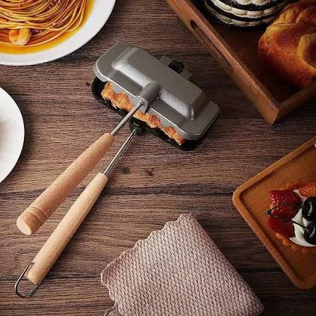Premium Gas Stove Hot Sandwich Maker with Wooden Handle