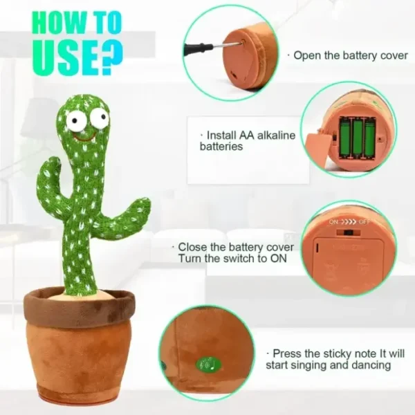 61bed832-fce0-4368-a7fb-9c07dd99e244.webp Dancing Cactus Toy - Talking & Singing Plush