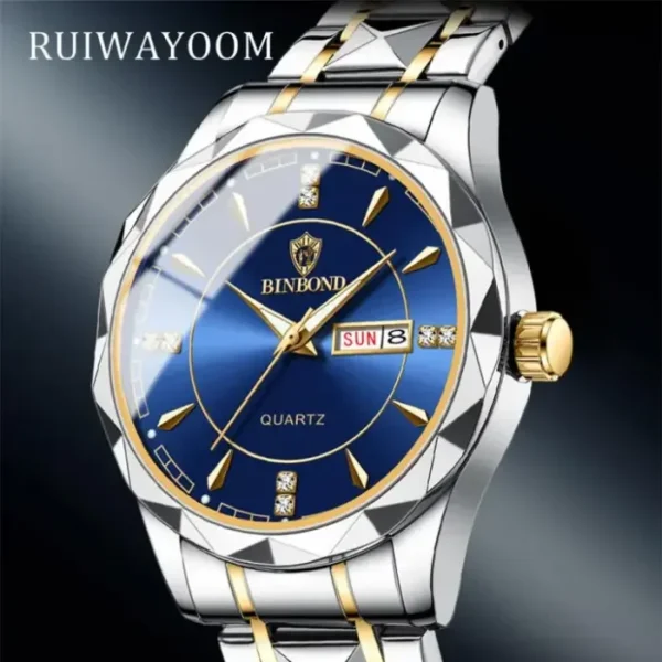 BINBOND Premium Quartz Watch (Silver)