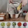 3-in-1 Stainless Steel Vegetable Cutter & Drainer