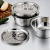 3-in-1 Stainless Steel Vegetable Cutter & Drainer