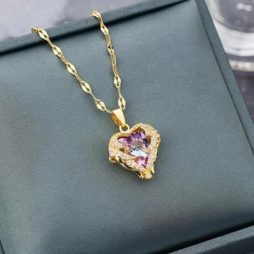 86638b7b-307f-4a66-b2b9-606df02da7d1.webp Crystal Purple Heart Pendant Gold Chain Necklace