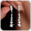 Sparkling Crystal Rhinestone Long Drop Earrings