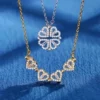 913fe4ee-cc97-472f-ae47-fd11d764b9c7.webp 2-in-1 Magnetic Four Leaf Clover Heart Gold Necklace