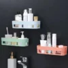 Wall Mounted Adhesive Storage Rack for Kitchen & Bathroom