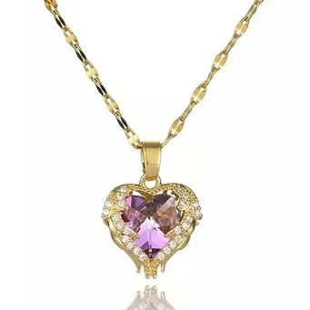 a591373d-09db-46a2-ab6e-b9f9ca03f933.webp Crystal Purple Heart Pendant Gold Chain Necklace