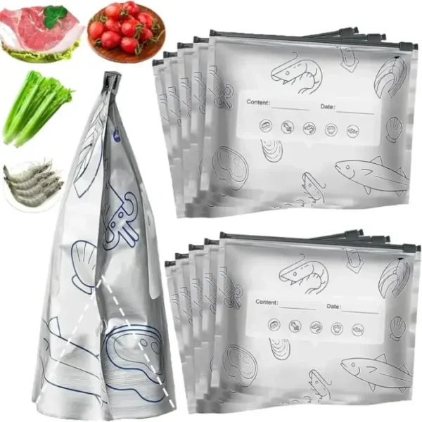Reusable Aluminum Foil Freezer Bags - 10 Pack