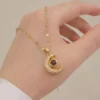 I Love You Crescent Moon Projection Necklace