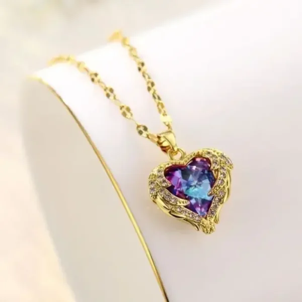 Wings Heart Pendant Necklace