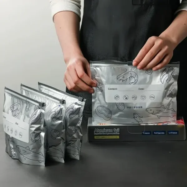 Reusable Aluminum Foil Freezer Bags - 10 Pack