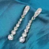 Sparkling Crystal Rhinestone Long Drop Earrings