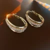 Elegant Multi-Layer Gold Rhinestone Hoop Earrings