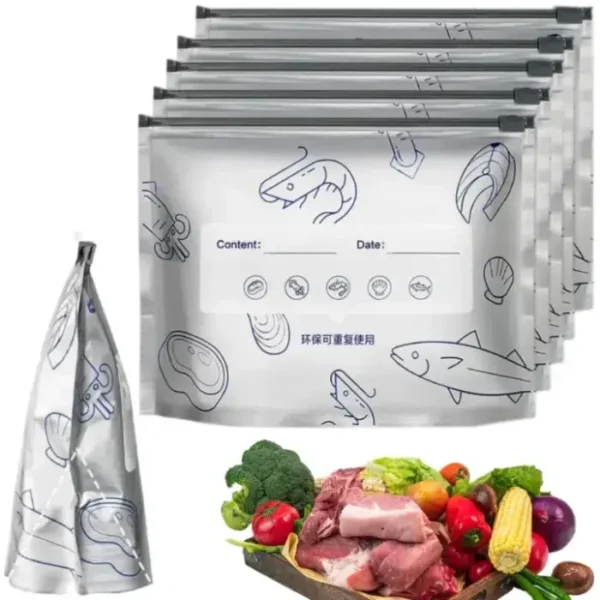Reusable Aluminum Foil Freezer Bags - 10 Pack
