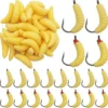 12 Pcs Soft Silicone Maggots Artificial Fishing Bait