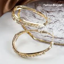 Elegant Multi-Layer Gold Rhinestone Hoop Earrings