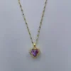 e1cecc52-a2d1-4027-a584-3f5bdcb0a6b5.webp Crystal Purple Heart Pendant Gold Chain Necklace