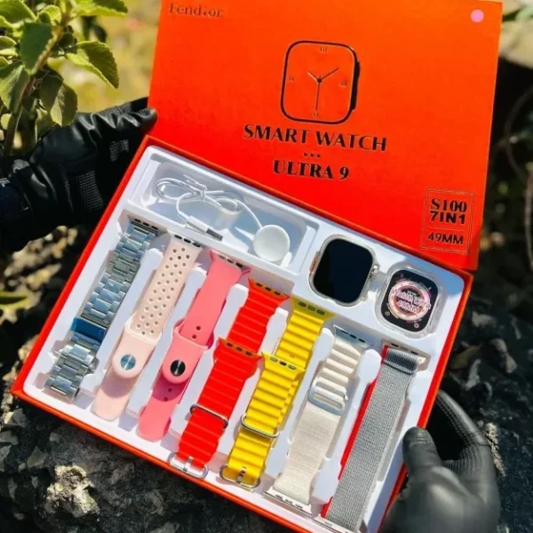 S100 Ultra 9 Smart Watch with 7 Straps & Case