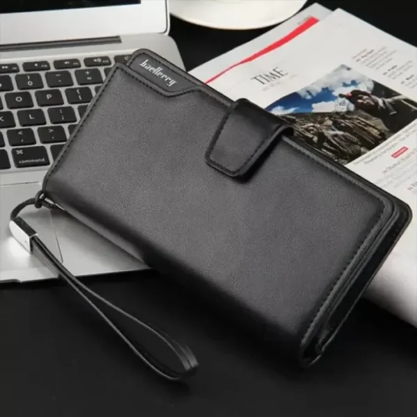 Baellerry Long Leather Wallet for Men